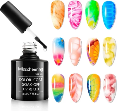 BRANDED Blooming Smudge Gel Nail Polish, Soak off UV LED Nail Painting Blooming Gel Poli