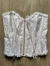 White Bustier Corset Top Burlesque Basque Laced Sexy Size Women’s Size 2XL 