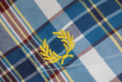 Mens FRED PERRY Short Sleeve Check Shirt Size XL