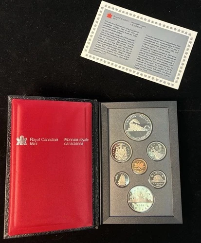 1986 Canada Proof Set 7 Coins Royal Canadian Mint 50% Silver Double Dollar