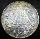 1914 Mexico 50 Centavos Silver — photo from another recent sale