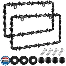 MorningRo 2 Pcs Universal License Plate Frame Plastic Barbed Wire Coconut Des