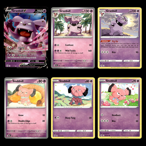 6x Granbull V Lot 57 Sword Shield Brilliant Stars Pokemon Cards Collection Set
