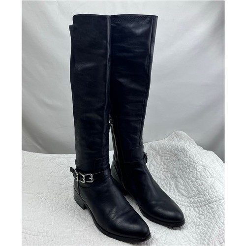 Donald J Pliner Women's Black Leather Knee High Boots - Size 7