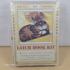 Cat Latch Hook Rug Kit 52x38 cm Orange Stripe Yarn Wall Decor New