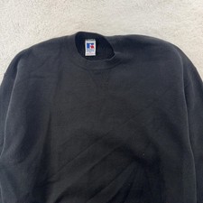 Vintage Russell Athletic Sweatshirt Medium Crewneck Pullover Blank Black USA 90s
