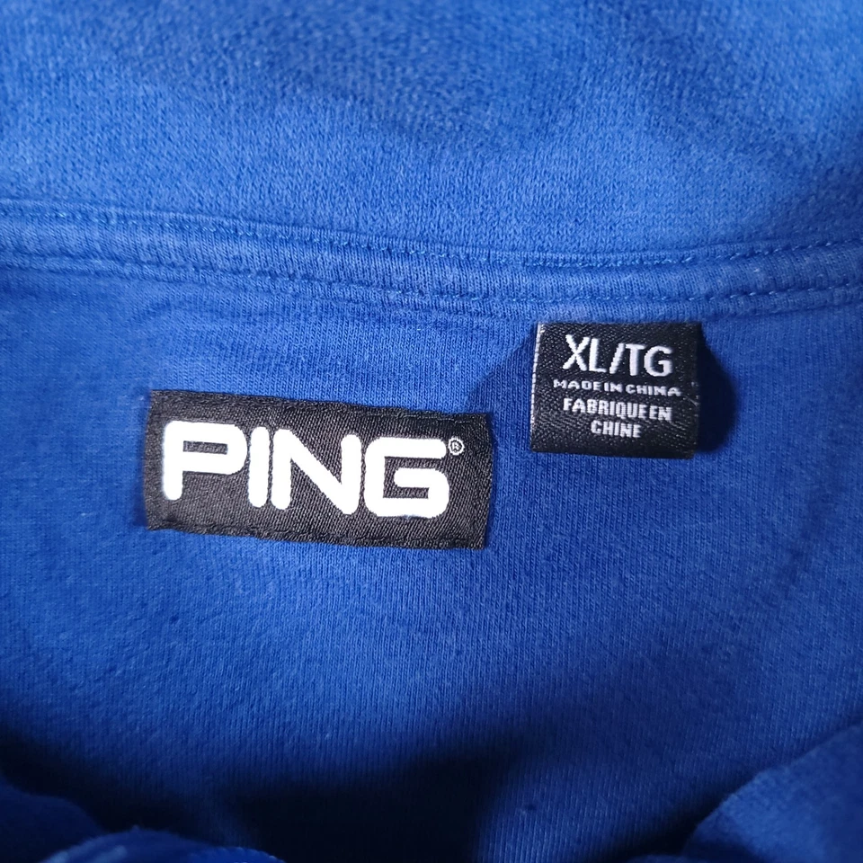 PING Híbrido 1/4 Cremallera Pullover Azul Sudadera XL Mezcla Algodón Golf Top Foto 3 de 4