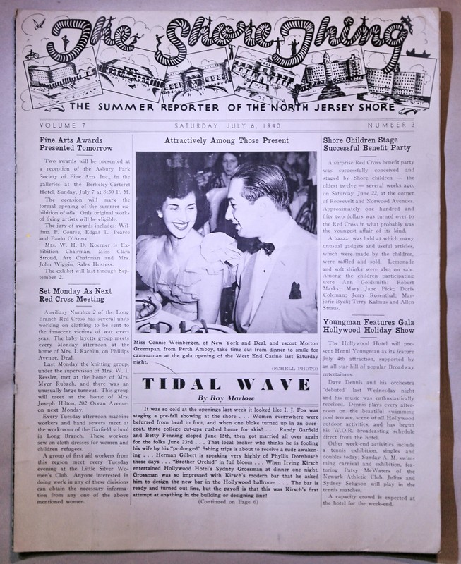 THE SHORE THING July 1940 N Jersey Shore Entertainment Society Gossip Newsletter