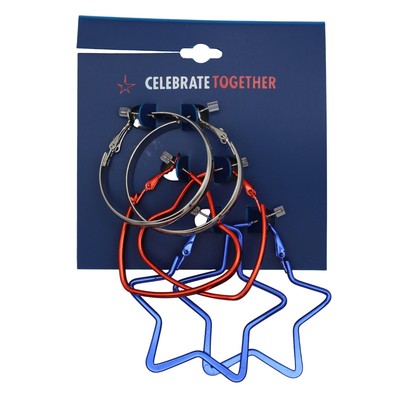 Patriotic Red Silver Blue USA Earring Set from Kohls #E1303