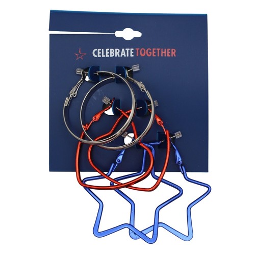 Juego de pendientes patriótico rojo plata azul EE. UU. de Kohls #E1303 - Imagen 1 de 2