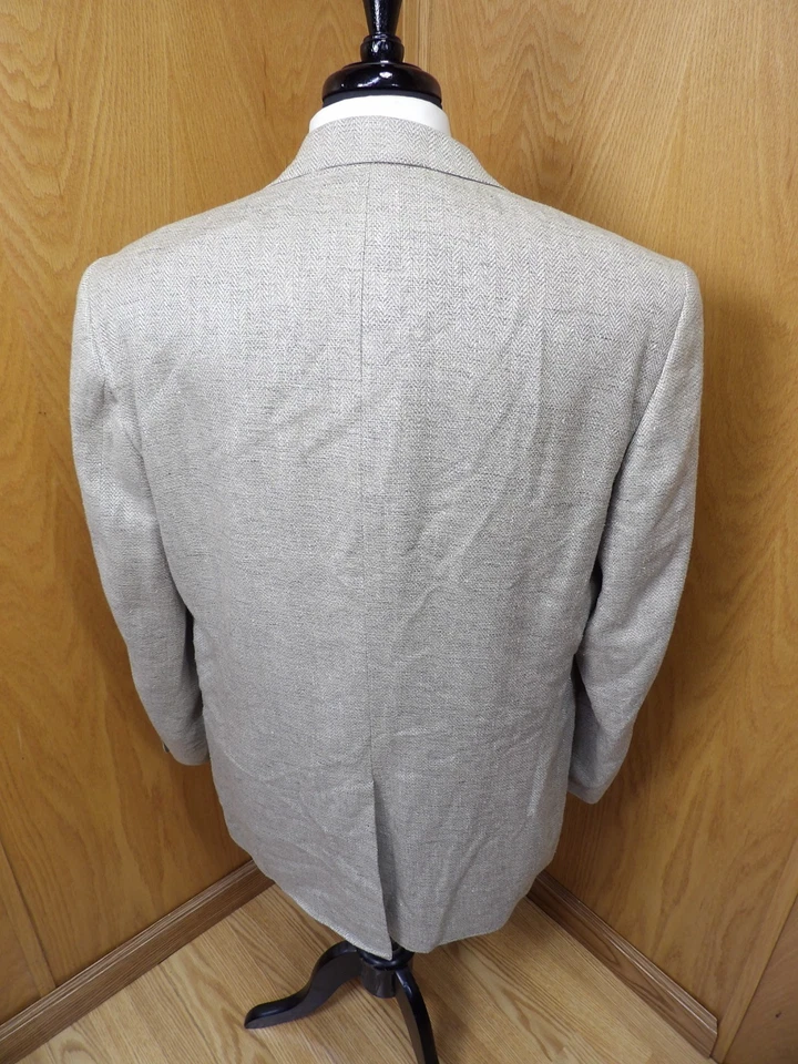 Mens Blazer Sport coat Jacket Stafford 46L Multi Silver Wv 100% Silk N#88 - Image 2 of 4