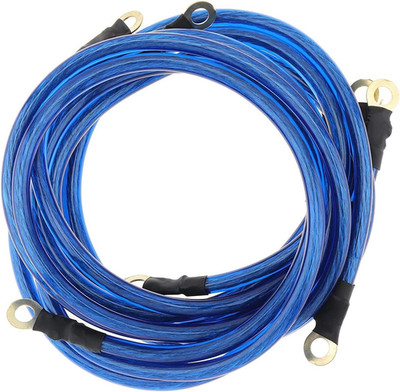 5 Point Universal Car Grounding Wire Kit Blue Earth Ground Cable System Voltage