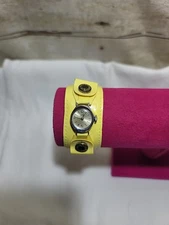 Vtg Ladies Timex Mechanical Watch USA Punk Rock 80s Leather Band  Works