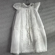 Vintage Madonna Original Brand Christening Outfit 6 Pieces - lace- off white-