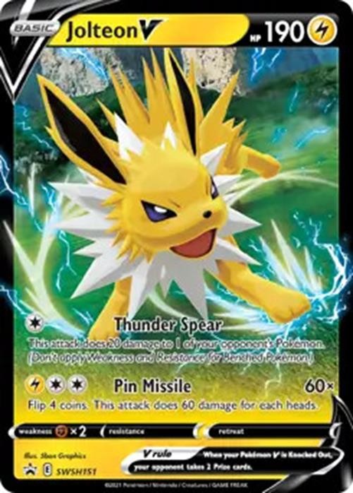 Jolteon V - SWSH151 - Pokemon Sword & Shield Promo Ultra Rare Holo Card NM