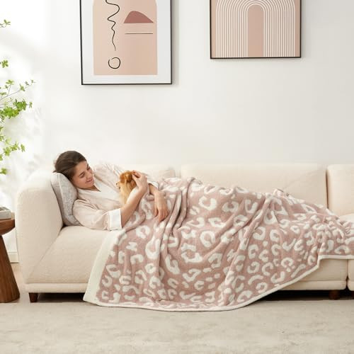 Leopard Throw Blanket for Couch Bed Sofa 50x60 Throw(50"x60") Leopard Beige - Picture 3 of 7