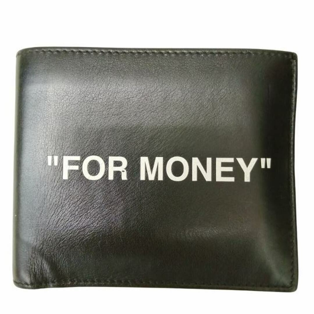 Off White For Money Calf Leather Bifold Wallet Black Used Off White For Money Calf Leather Bifold Wallet Black Used