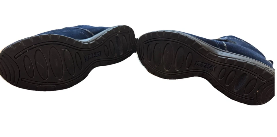 Ryka Aura Single Strap Womens Sz 11 Suede Ankle Boots Booties Navy Blue Slip On - Image 4 of 4