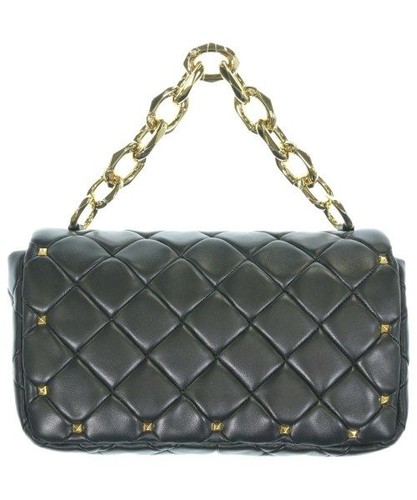 VALENTINO Shoulder Bag Women's Black Leather Gold Hardware w/Shoulder Strap