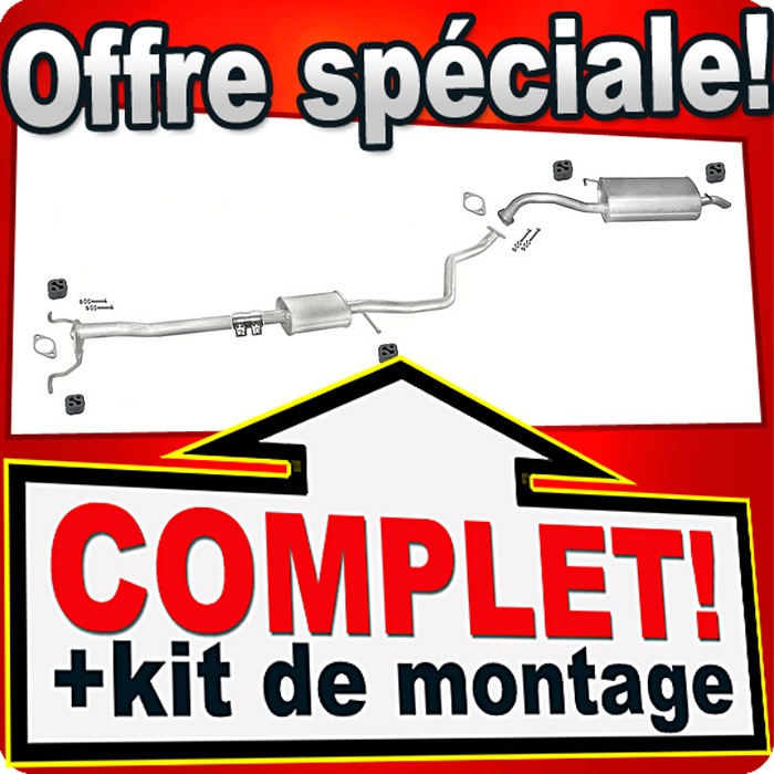 Ligne d'échappement KIA RIO 1.3 1.5 pour remplacer un pot rouillé ou percé