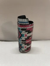Aztec Rhinestone Metal Shell Lighter Case Cover Fits Bic Lighters