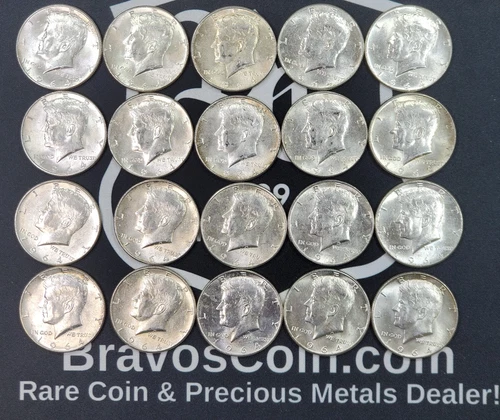 1 ROLL 90% Silver Kennedy Half Dollar- $10FV Circulated to Uncirculated #4