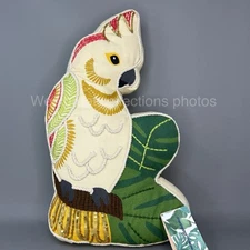 Tommy Bahama Cockatoo Parrot Shaped Pillow Tropical Bird Indoor/Outdoor 18" NEW