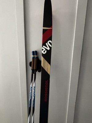 Bundle:Rossignol Evo OT 65 XC Ski, 185cm, Salomon R60, 155cm, Click Carbon Poles