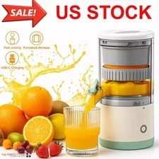 Electric Citrus Juicer Rechargeable Hands-Free Masticating Orange Lemon Squeezer