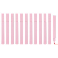 12 Pcs Aesthetic Highlighters, Broad Tip Marker Pens, Coral Pink