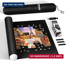 2000 Piece Jigsaw Puzzle Mat Roll Up with Black Pump Drawstring Stora