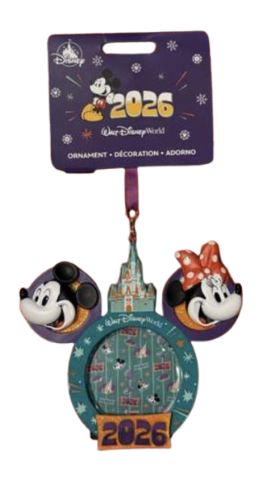 Disney Parks WDW Mickey Minnie 2026 Picture Frame Christmas
