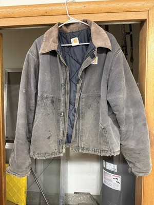 Vintage Carhartt Detroit Jacket Men s L Regular Distressed Brown Collar 1990 s
