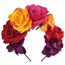 Mexican Rose Flower Crown Headband Day of The Dead Flower Headband,Rose Crown...