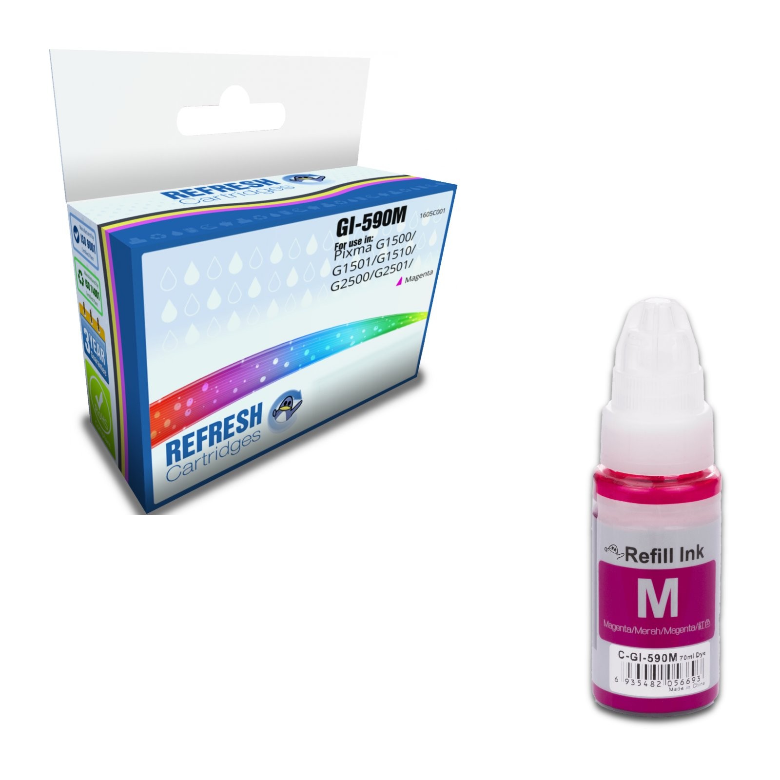Refresh Cartridges Magenta GI-590M Ink Compatible With Canon Printers