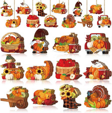 36 Pcs Thanksgiving Tree Ornaments Fall Tree Decorations Pumpkin Scarecrow Turke