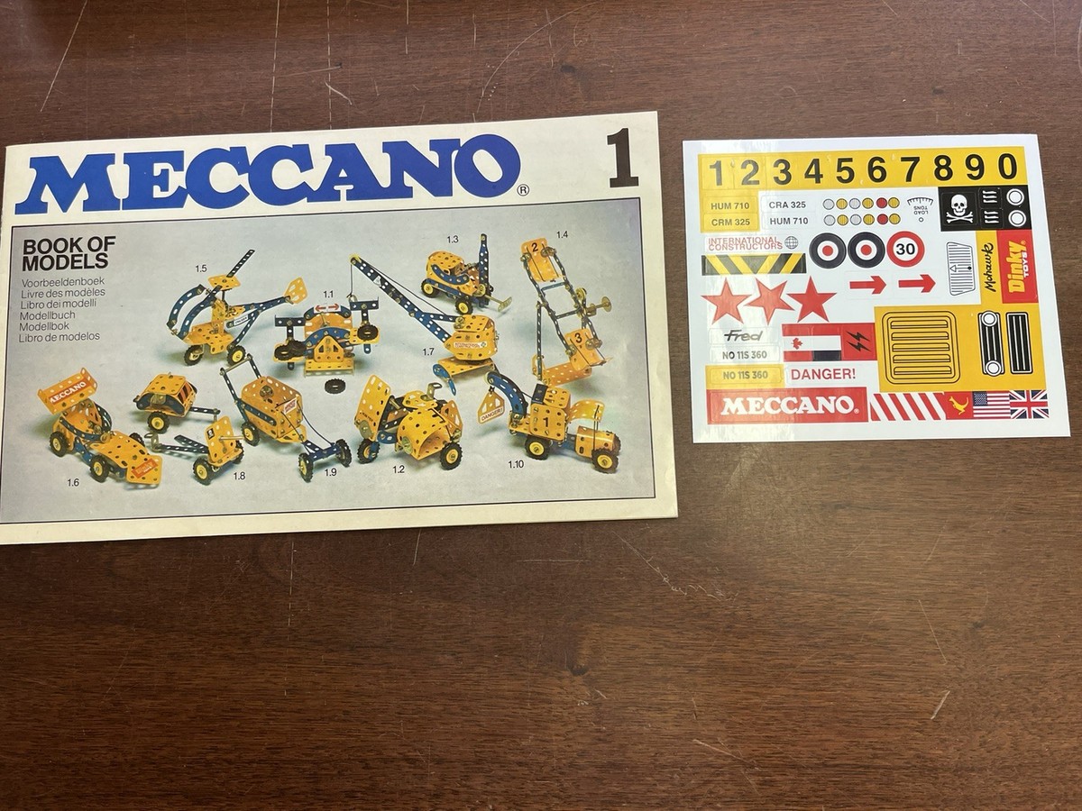 Vintage Meccano Set 1, 1978, 100% Complete in Box with Manual and