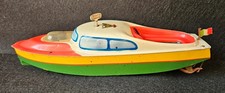 Ventura Tin Wood Toy Speedboat Giocattolo Vintage Nave Zax Italy 1950s