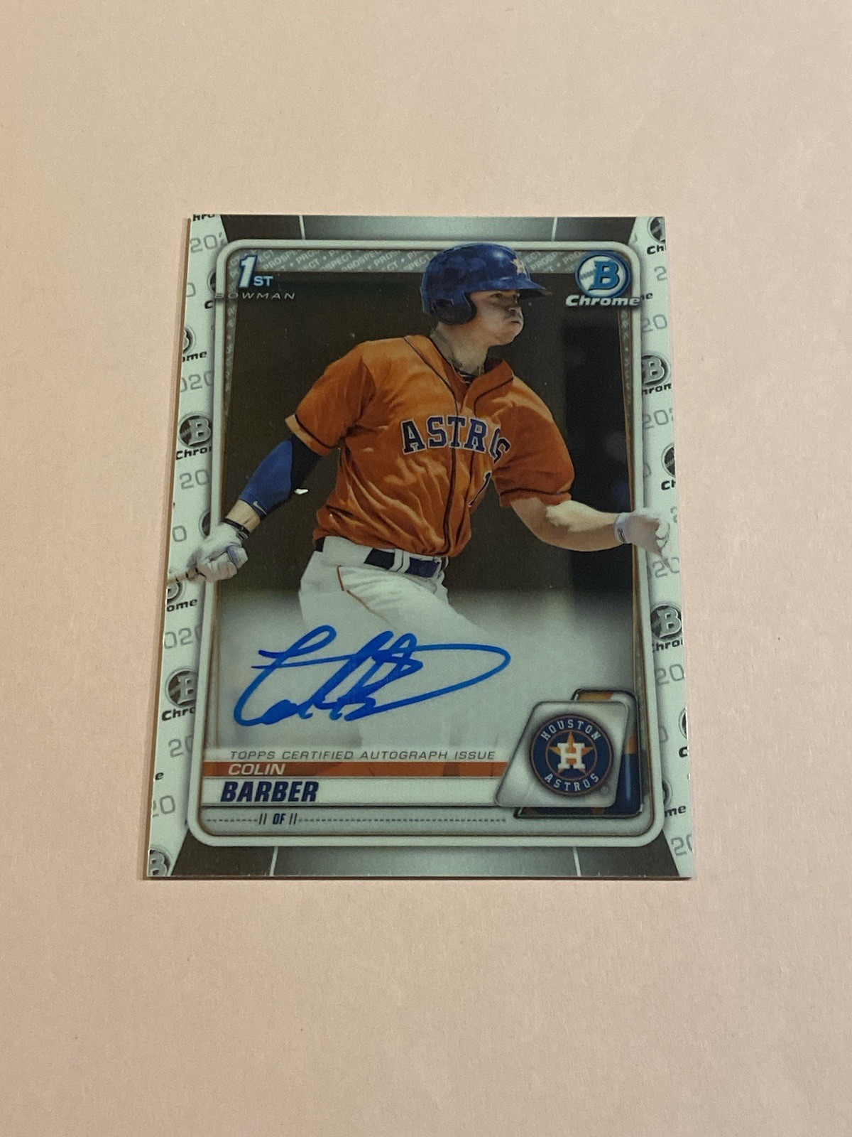 Colin Barber 2020 1st Bowman Chrome Auto Autograph