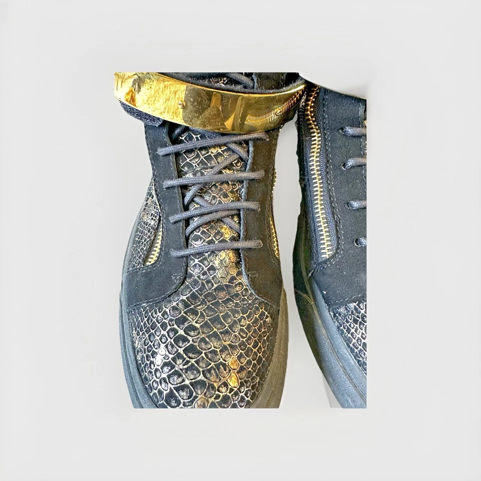 Auténticas zapatillas altas Giuseppe Zanotti para hombre con cremallera detalladas EE. UU. 11 / REINO UNIDO 44 Foto 3 de 4