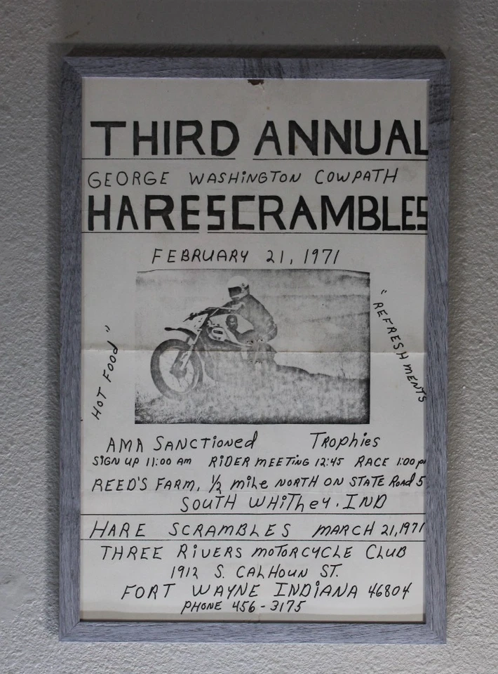 1971 Indiana Motorcycle Race Framed Poster! 11x17 Fort Wayne IN AMA Racing Sign - image 3 of 4