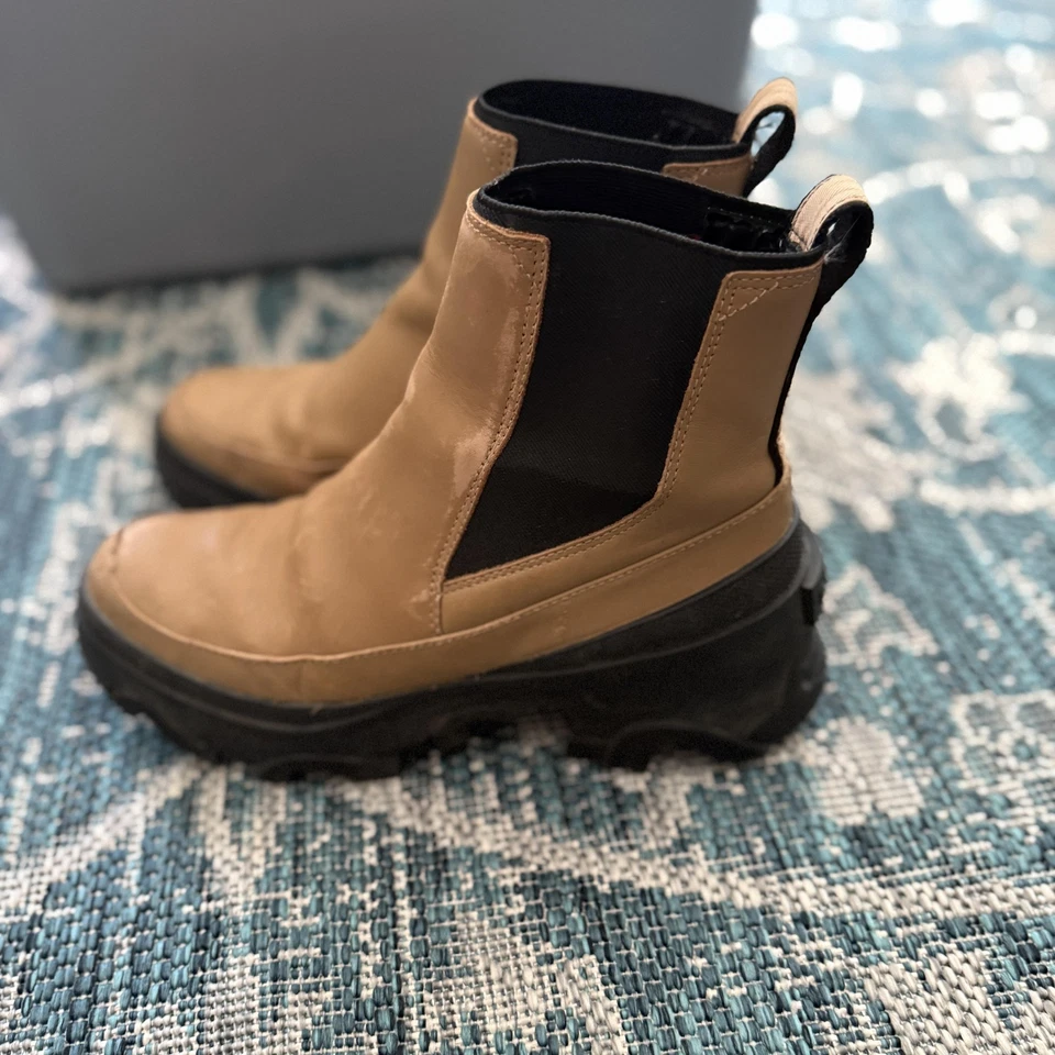 Sorel Brex Chelsea Boots Womens Size 8 Tan Black Waterproof Platform Lug Sole - Image 4 of 4