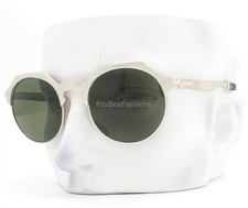 Persol Sunglasses 2488-S 1114/31 Brushed Silver Green Tinted Glass 48mm No Case