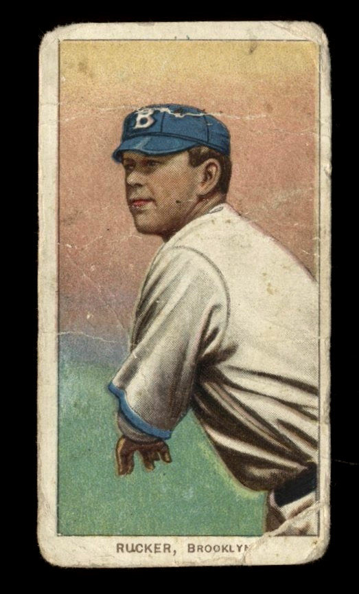 1909-11 T206 Napoleon Nap Rucker Brooklyn Polar Bear Rare Back POOR