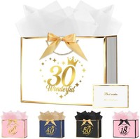 GeschenktüTe Geburtstag 30 Groß PapiertüTen Mit Henkel 28X20X10Cm FüR Frauen