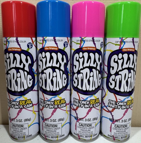 🍀 Silly String Original Party Spray String Bulk Lot Assorted Colors 3 oz Cans