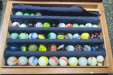 Lot Of Vintage Glass marbles. CAC, Akron agate, Peltier, Vitro Etc. 47 Total