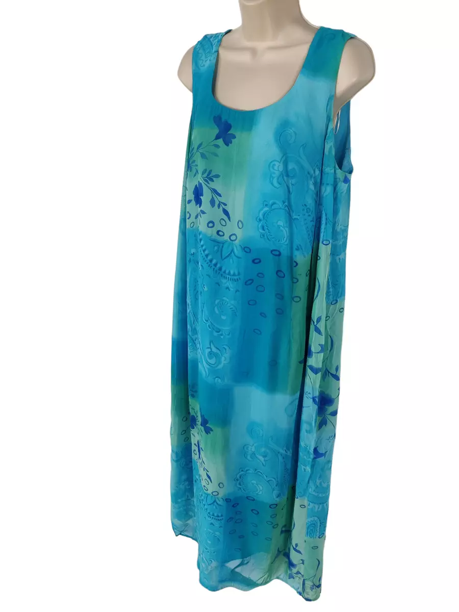 WOMENS ANN HARVEY UK 16 BLUE PAISLEY PRINT SUMMER MAXI OCCASION
