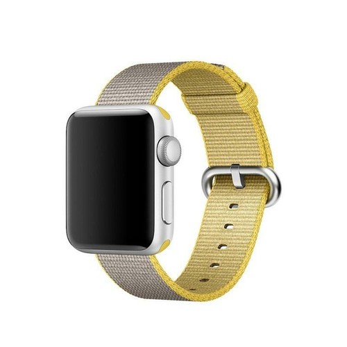 Apple Watch Nylon Sport Loop Band Strap 38mm / 40mm / 41mm- Yellow & Light Grey - Afbeelding 1 van 6