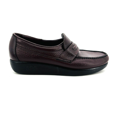 SAS Men\'s Alamo Leather Slip-On Loafers Burgundy Size 8 1/2M SAS Alamo Burgundy Tripad Pebbled Moc Diabetic Penny Loafers  main image 2